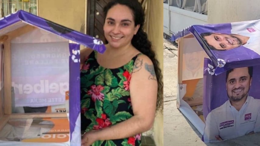 Mariana, la mujer que transforma la basura electoral en casas para perros callejeros