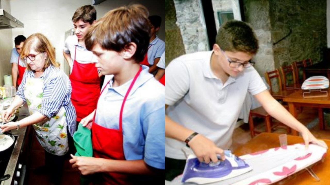 Aplauden labor de colegio en España al enseñar a los alumnos a cocinar y planchar
