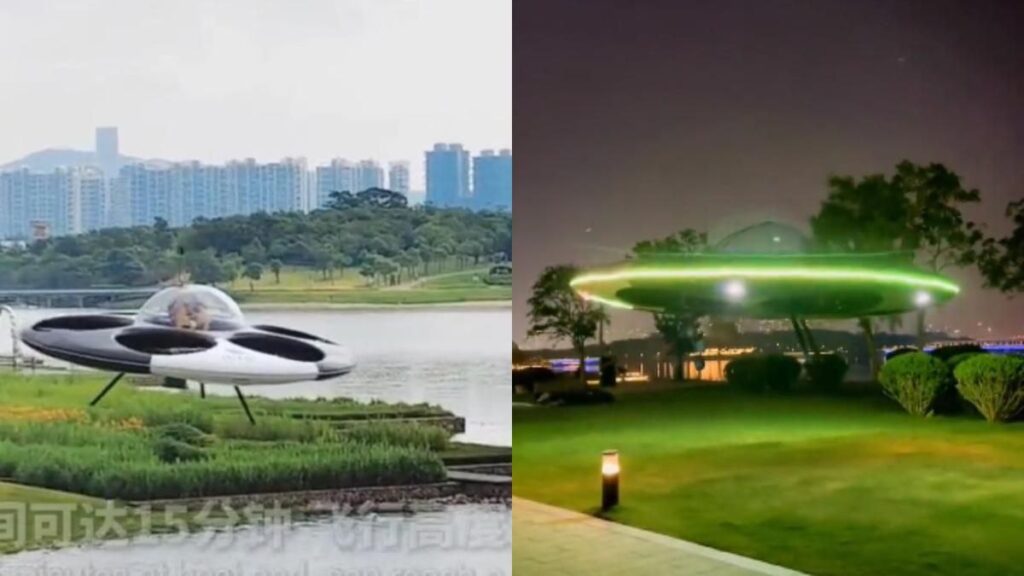China muestra su primer “platillo volador” tripulado parecido a los ovnis