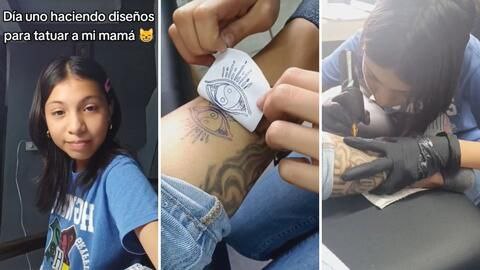 “Pasión por los tatuajes”: Niña de 12 años hace su primer trabajo en piel