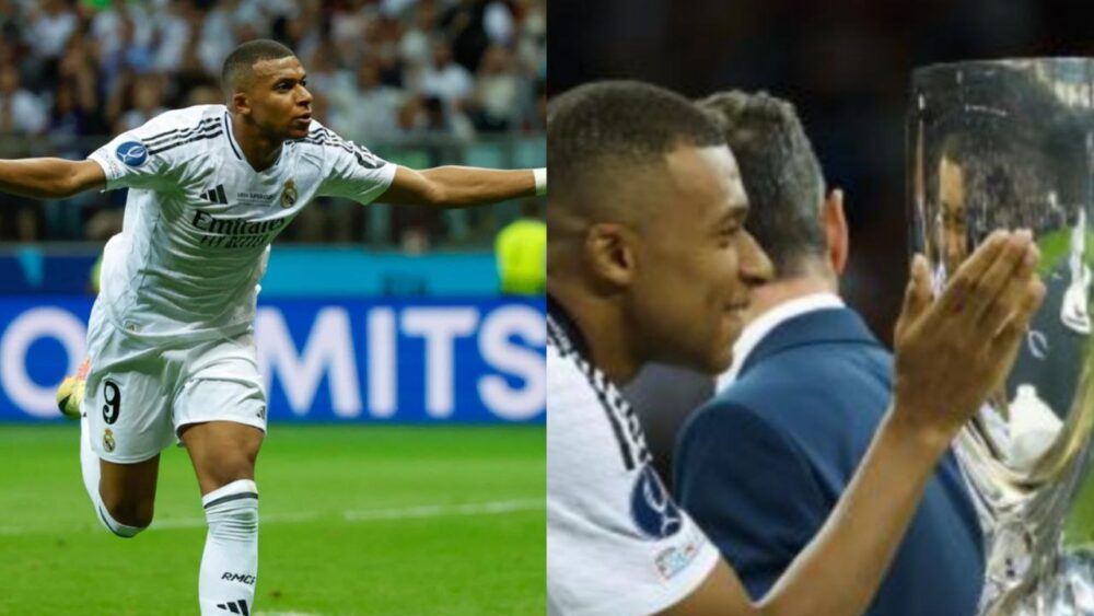 Kylian Mbappé anota su primer gol en el equipo de sus sueños