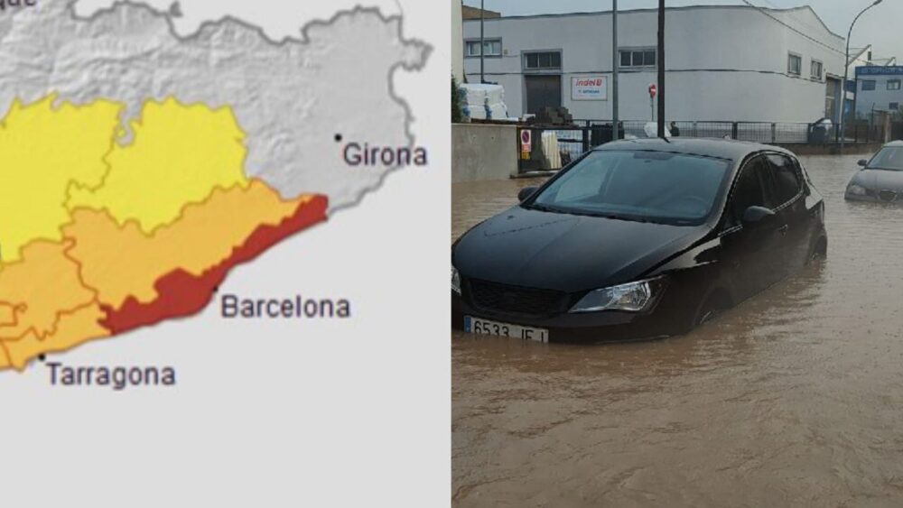 España en alerta: Torrenciales inundan carreteras en Barcelona 