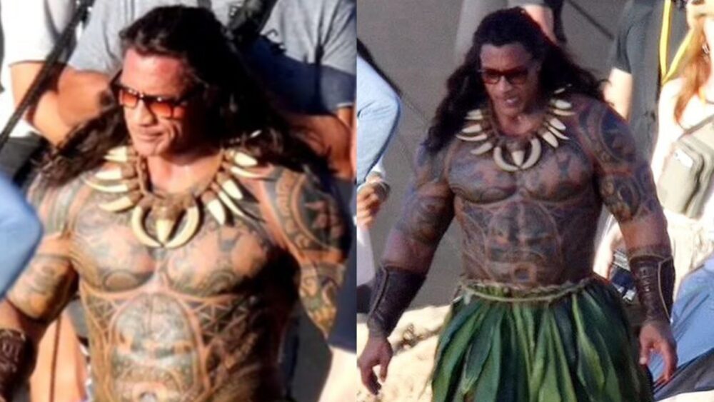 "La Roca" aparece con larga cabellera para representar a "Maui" en el live action de "Moana" 