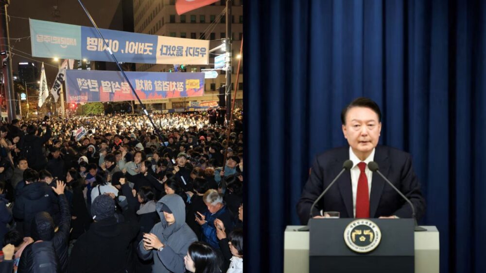 Masivas protestas en Corea del Sur exigiendo la dimisión del presidente 