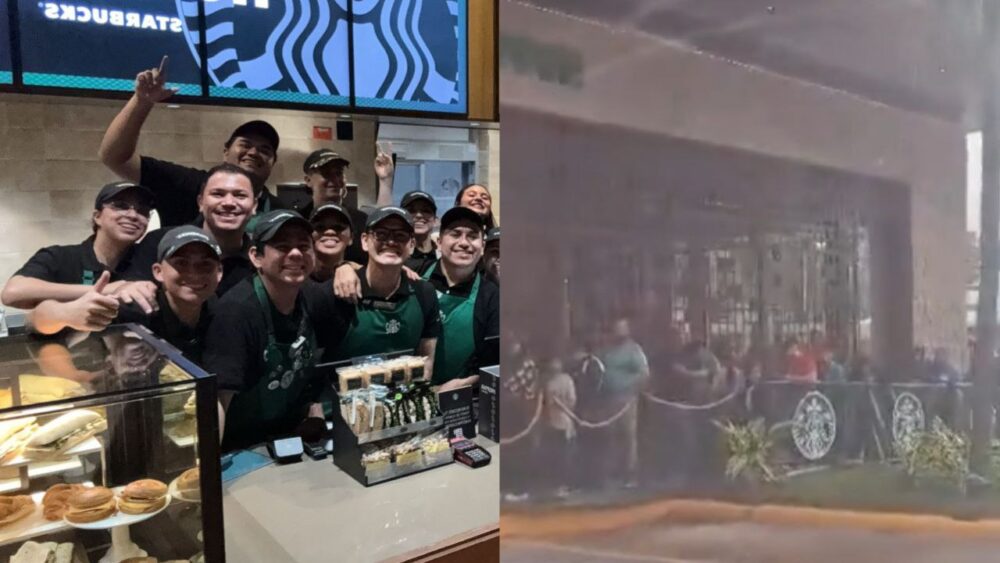 Enorme fila en la apertura de Starbucks en Honduras 