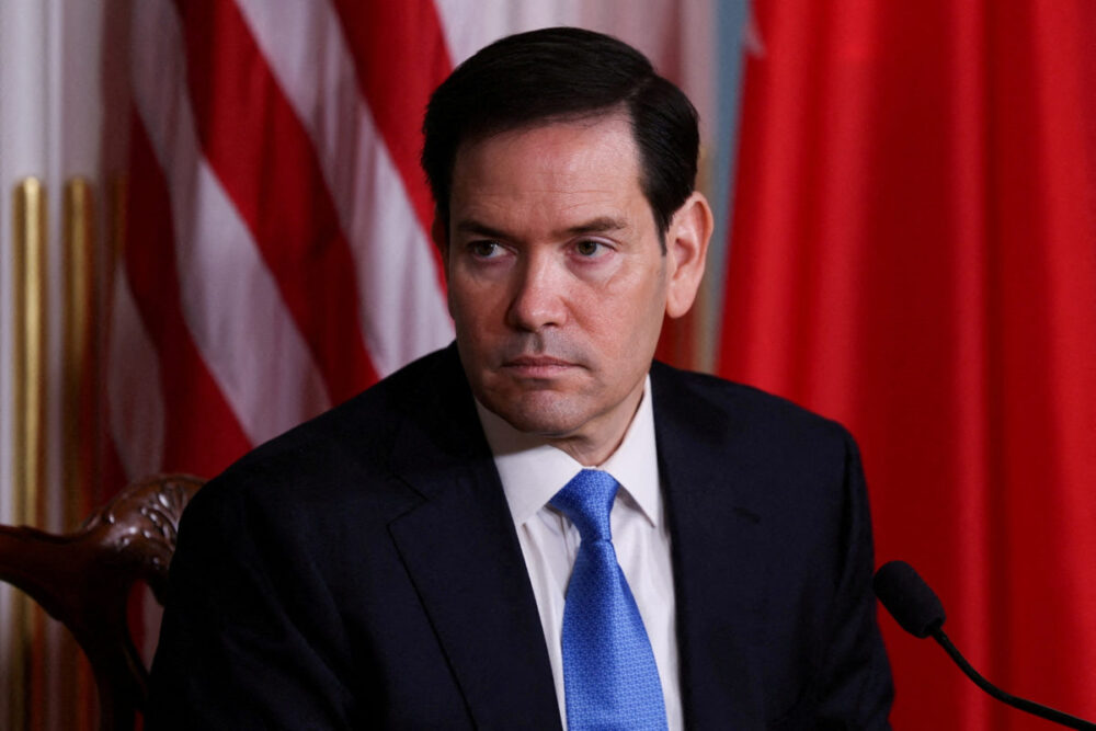 FILE PHOTO: U.S. Secretary of State Marco Rubio attends a nuclear cooperation Memorandum of Understanding (MOU) signing ceremony with Bahrain's Foreign Minister Abdullatif bin Rashid Al Zayani (not pictured), at the U.S. Department of State in Washington, D.C., U.S., July 16, 2025. REUTERS/Umit Bektas/File Photo