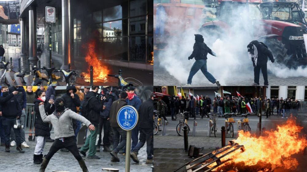 Protestas masivas de agricultores en Bruselas por el acuerdo con el Mercosur 